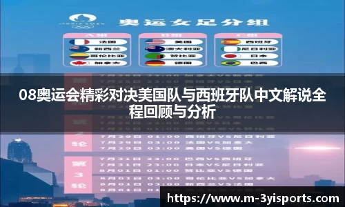 08奥运会精彩对决美国队与西班牙队中文解说全程回顾与分析
